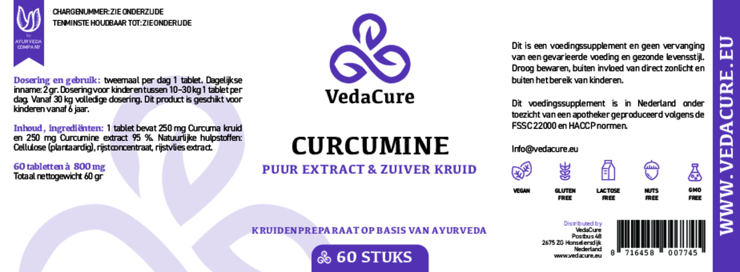 Curcumine Tabletten afbeelding van document #1, etiket